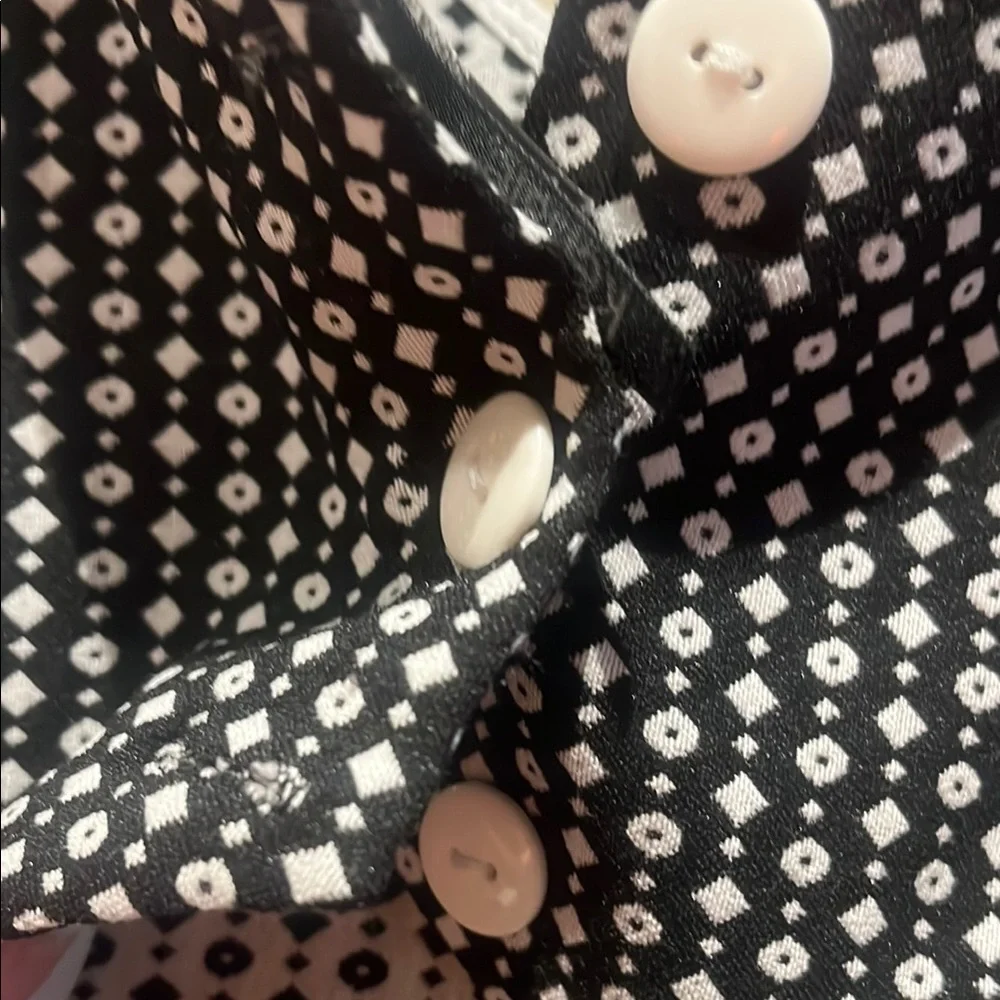 Kensie Button Down Black and White Polka Dot Skater Dress Small - Picture 5 of 5